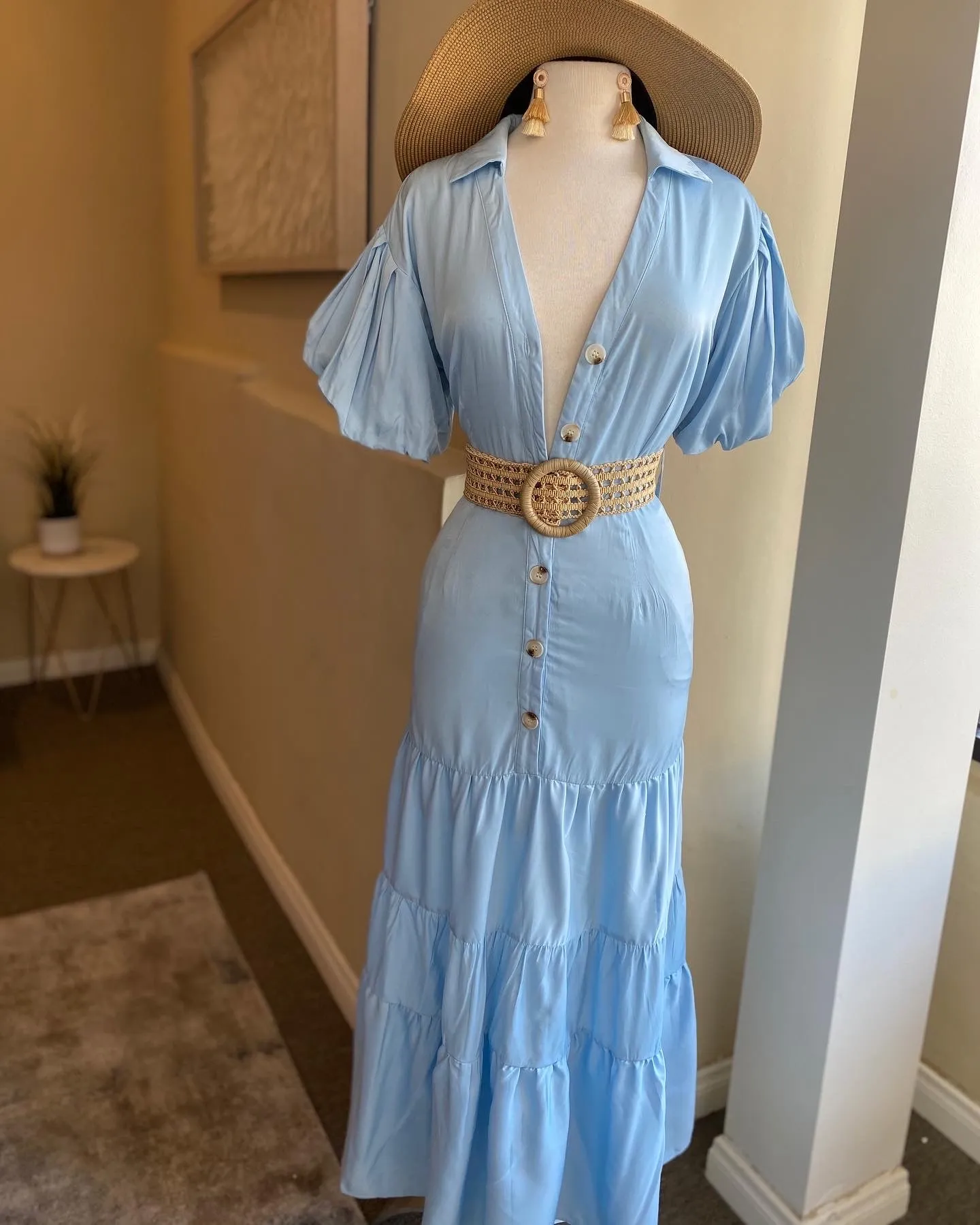 Puff Sleeve Ruffle Bottom Dress FINAL SALE