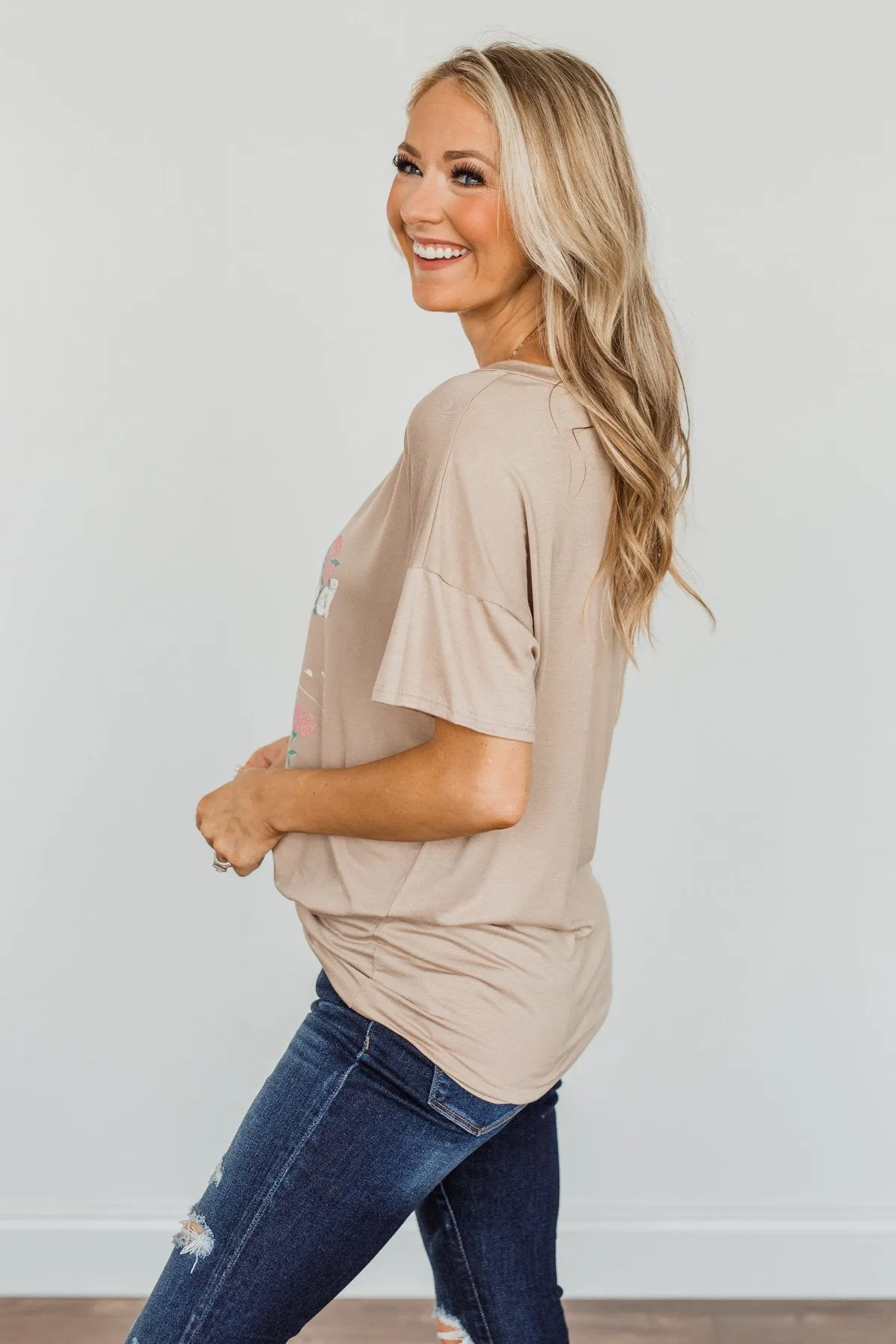 "Country Road Take Me Home" Graphic Tee- Tan