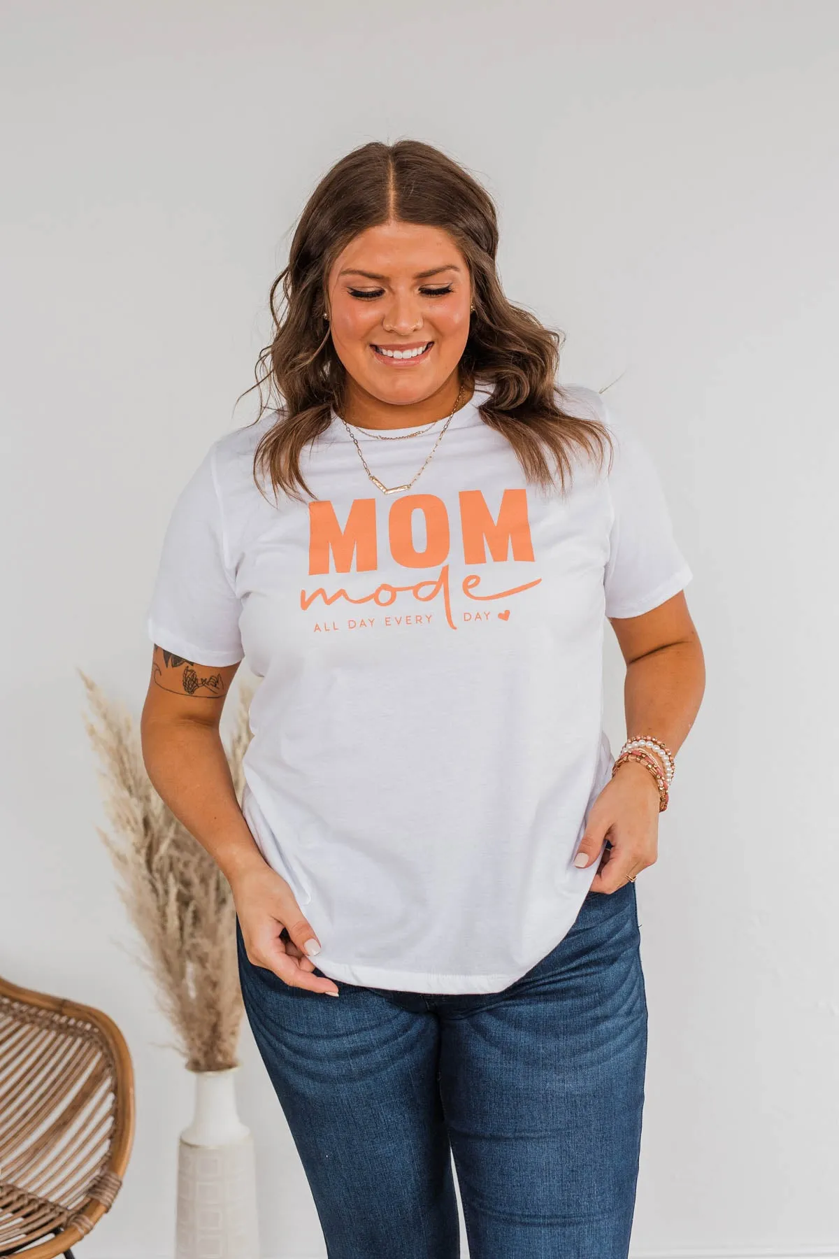 "Mom Mode" Graphic Tee- White