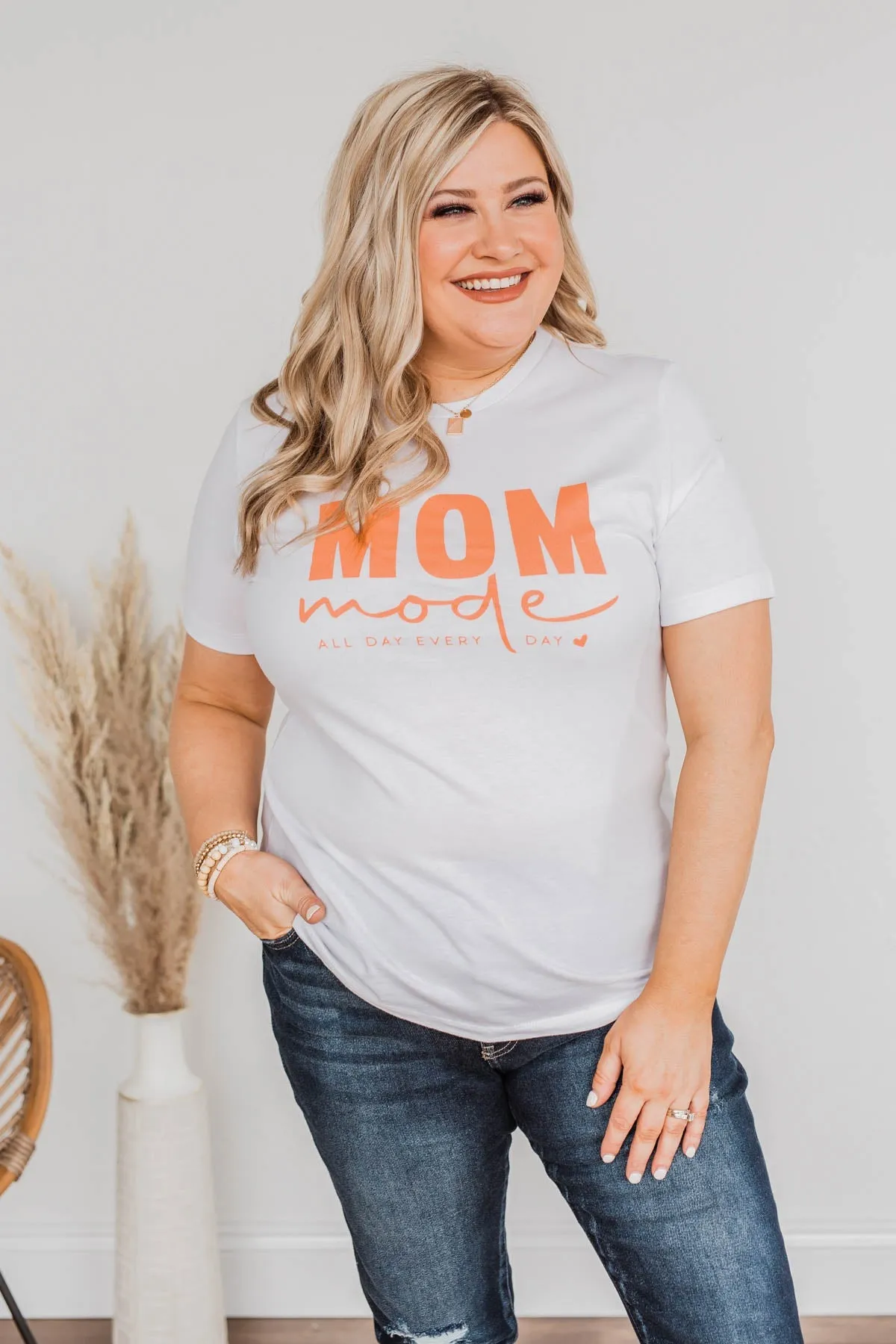 "Mom Mode" Graphic Tee- White