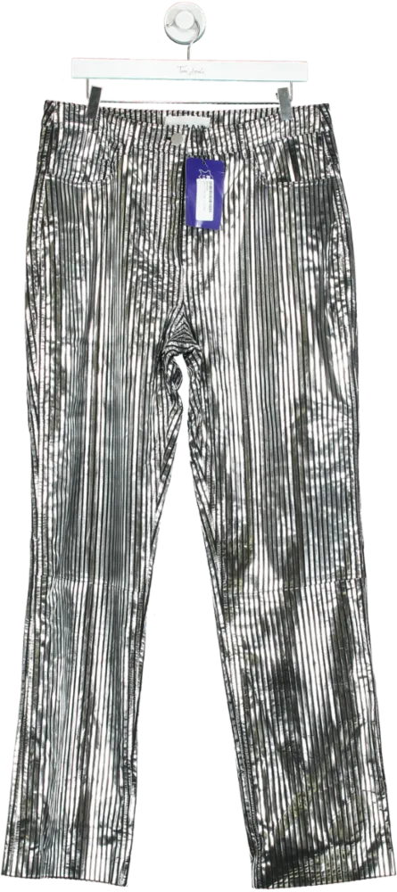 Remain Silver Metallic Trousers UK 14