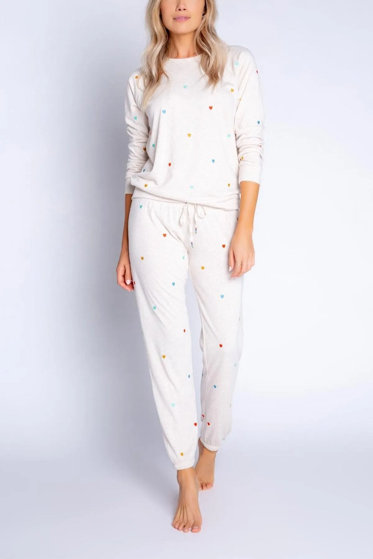 Retro Lounge Long Sleeve Top in Oatmeal