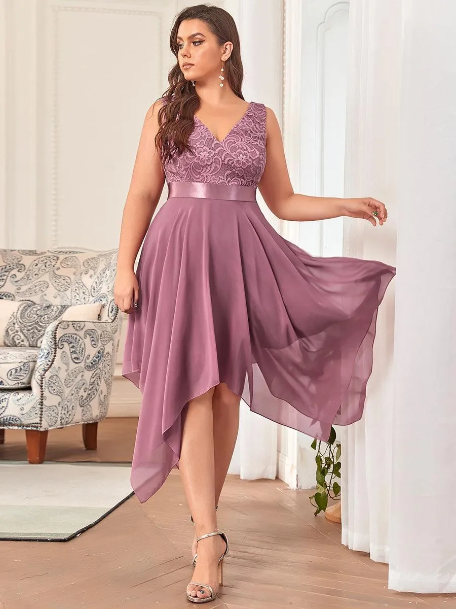 Robe pour mariage irrégulière en mousseline de soie