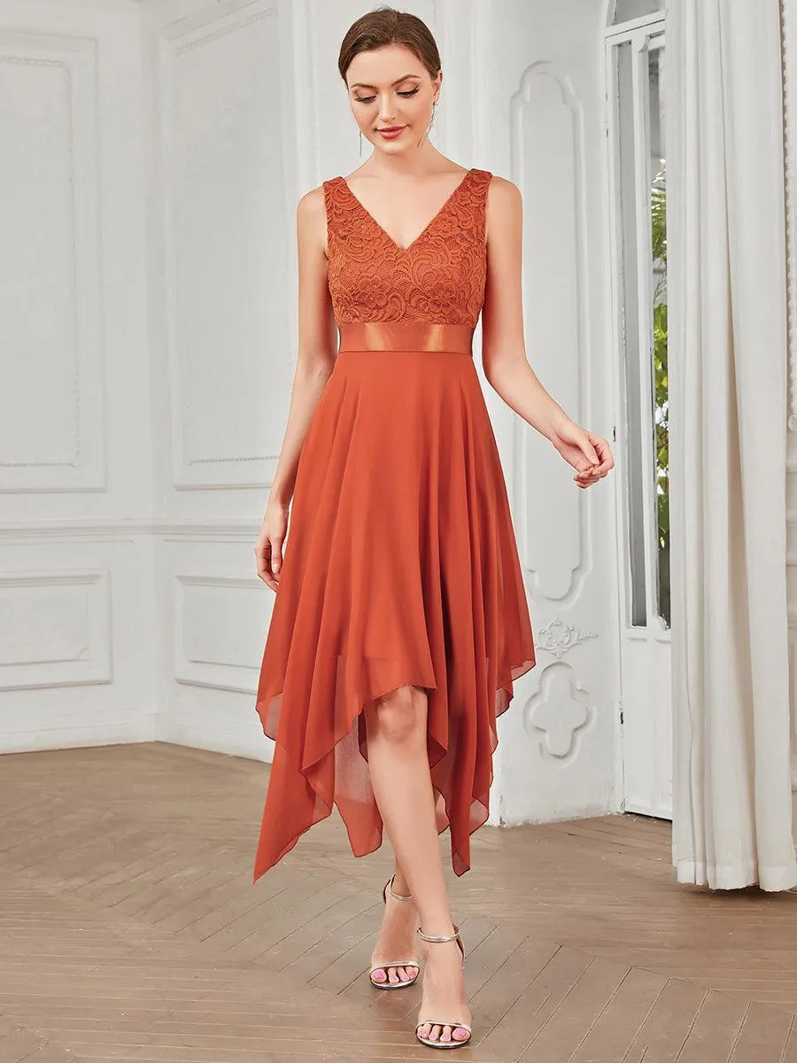 Robe pour mariage irrégulière en mousseline de soie
