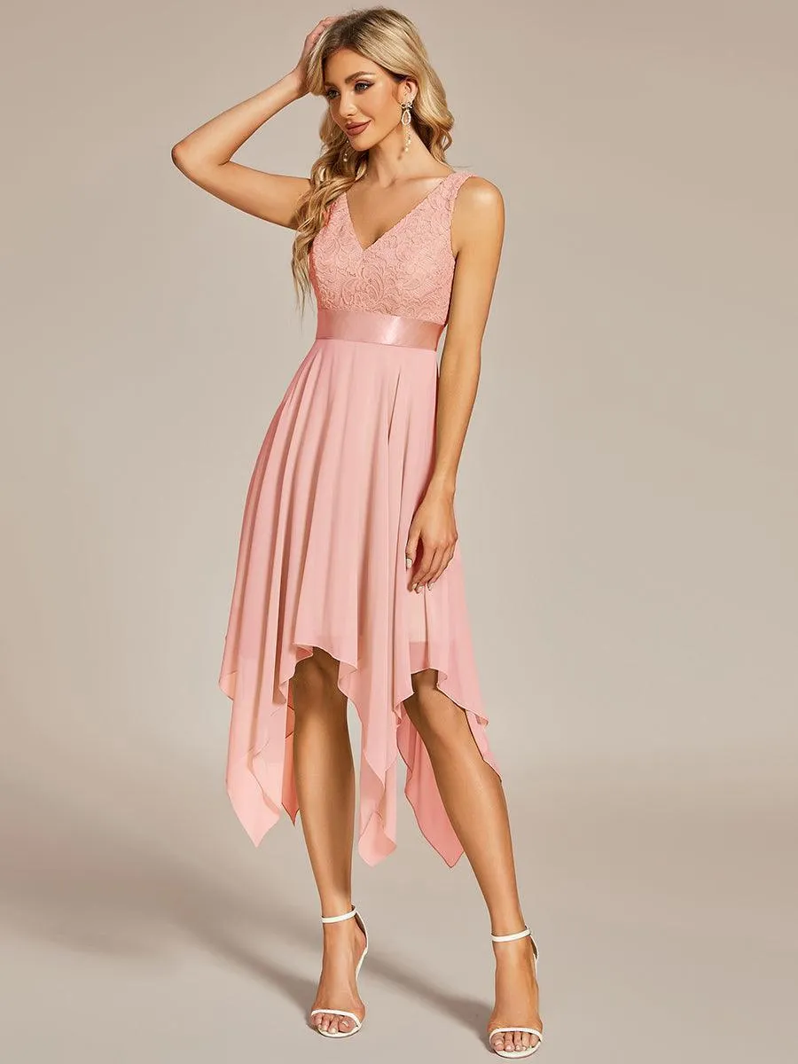 Robe pour mariage irrégulière en mousseline de soie