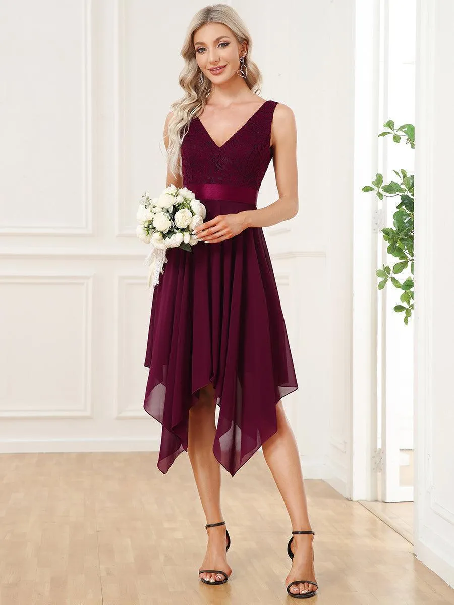 Robe pour mariage irrégulière en mousseline de soie