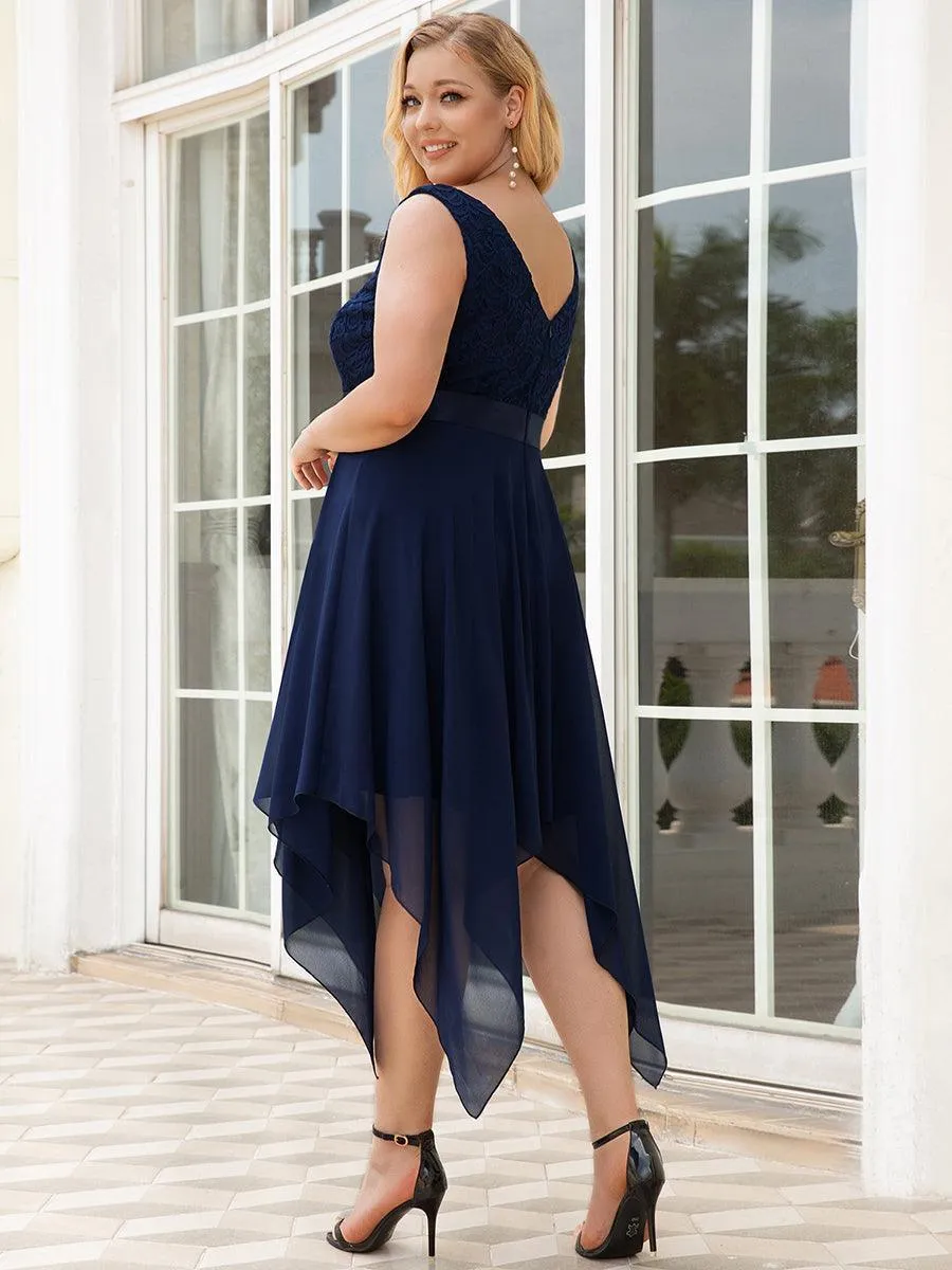 Robe pour mariage irrégulière en mousseline de soie