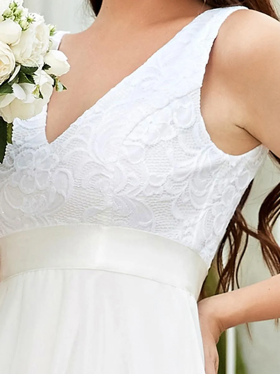 Robe pour mariage irrégulière en mousseline de soie