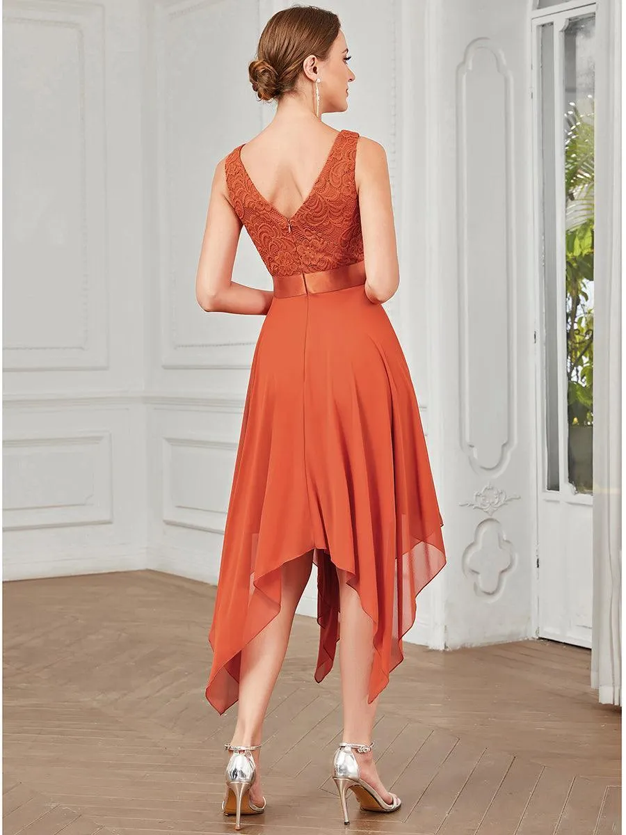 Robe pour mariage irrégulière en mousseline de soie