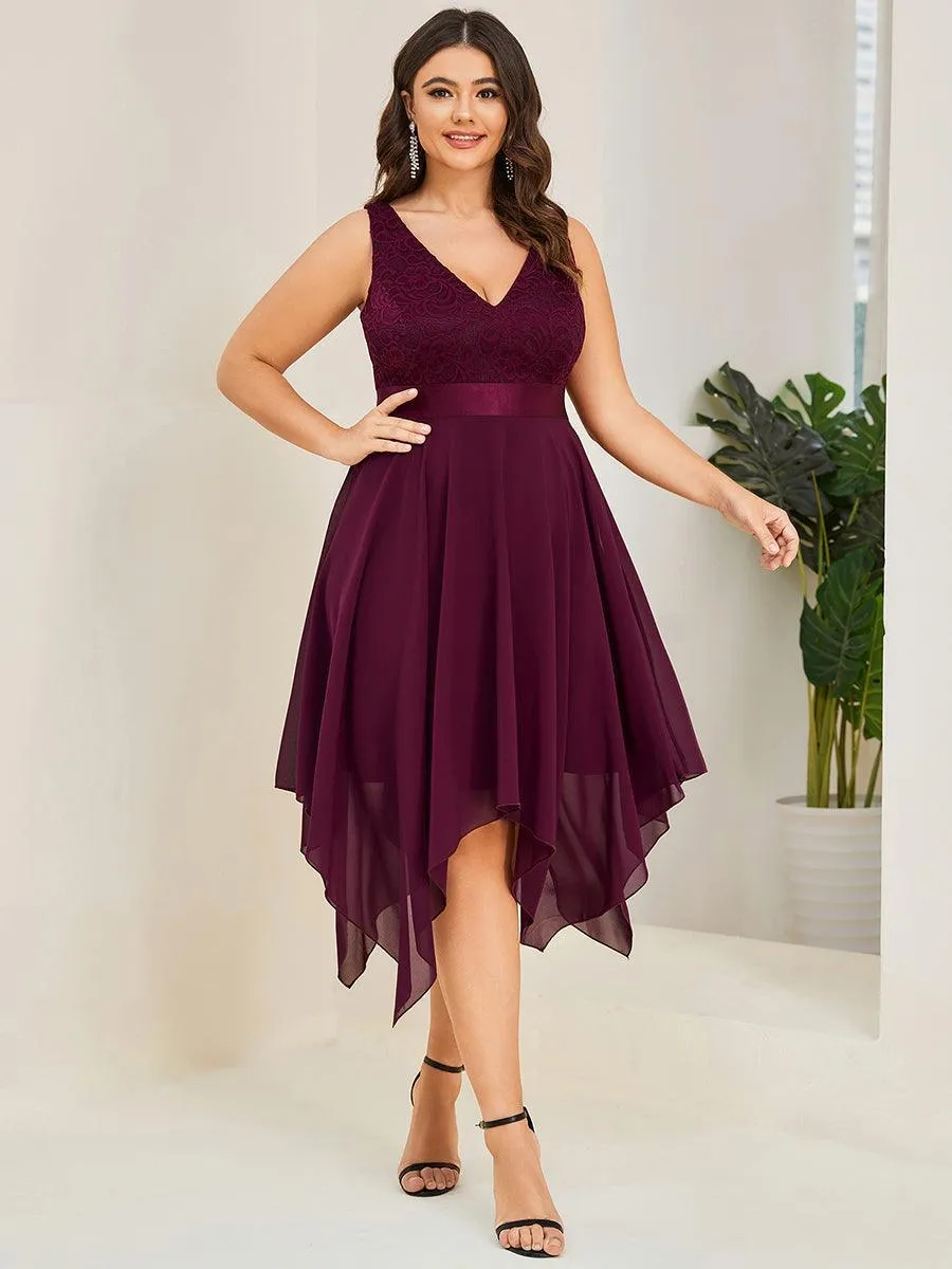 Robe pour mariage irrégulière en mousseline de soie