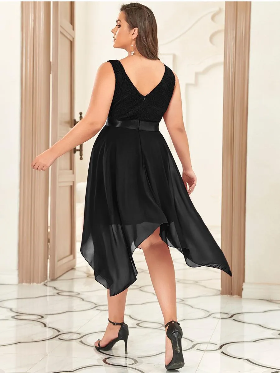 Robe pour mariage irrégulière en mousseline de soie