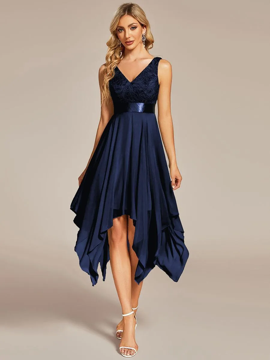 Robe pour mariage irrégulière en mousseline de soie