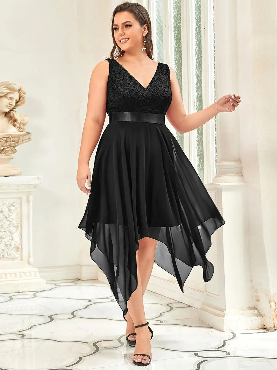 Robe pour mariage irrégulière en mousseline de soie