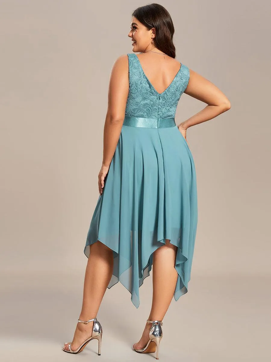 Robe pour mariage irrégulière en mousseline de soie