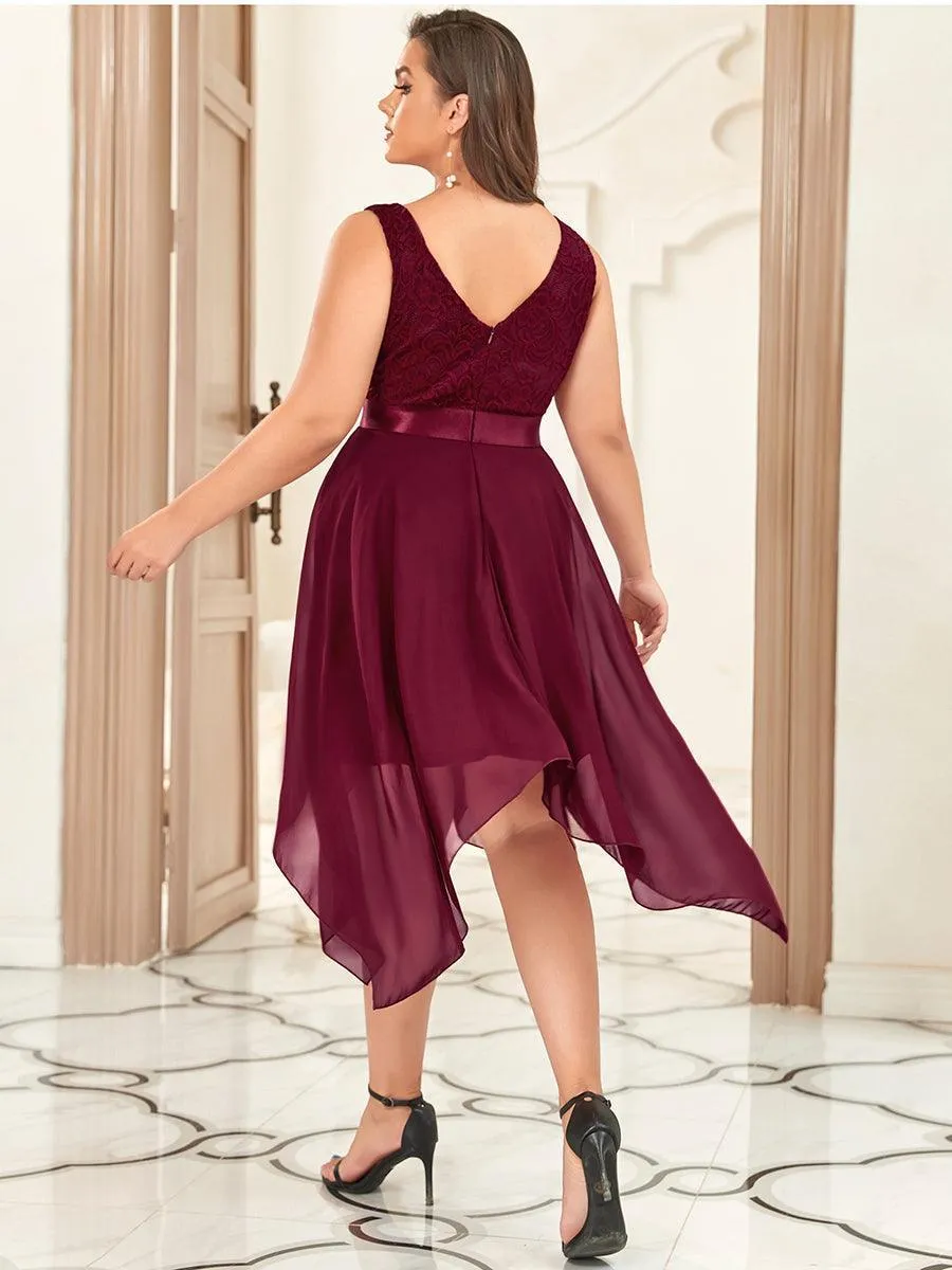 Robe pour mariage irrégulière en mousseline de soie