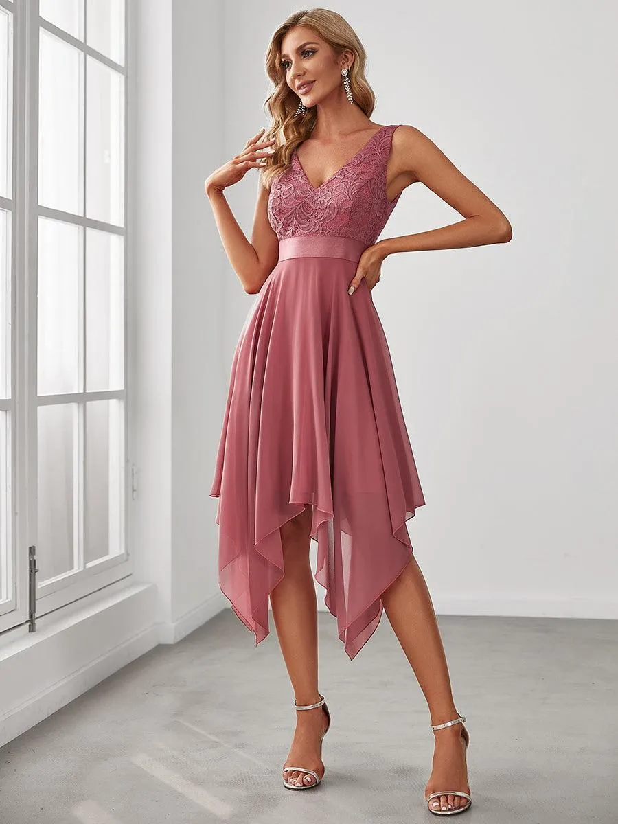 Robe pour mariage irrégulière en mousseline de soie
