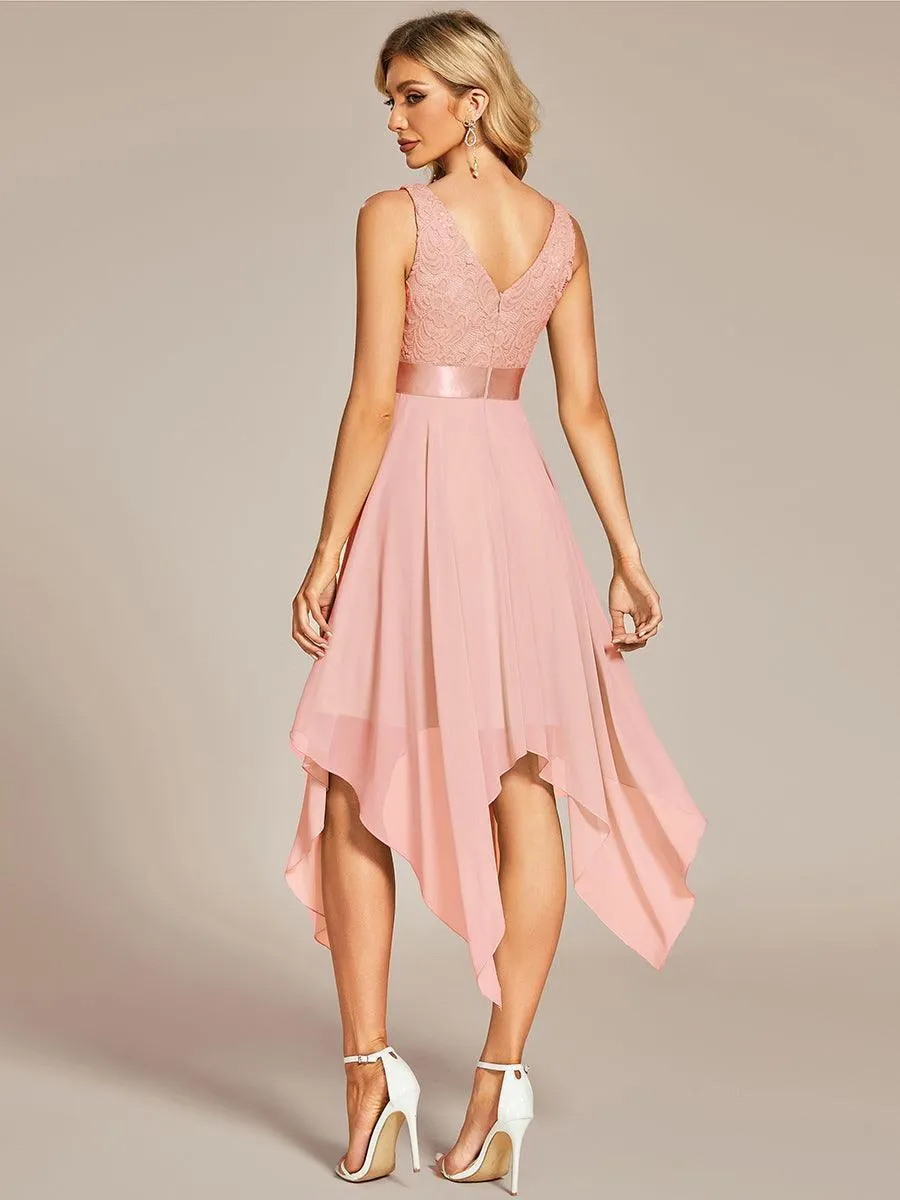 Robe pour mariage irrégulière en mousseline de soie