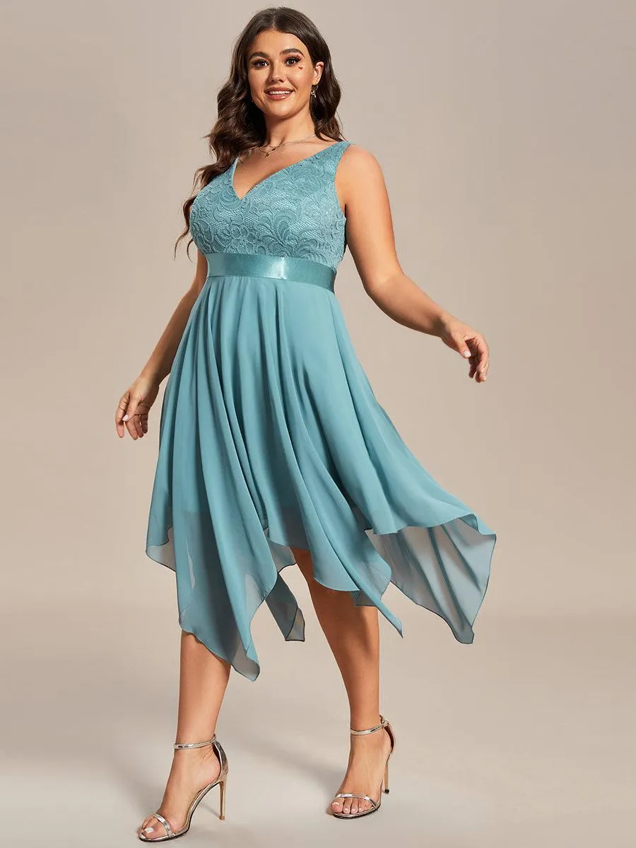 Robe pour mariage irrégulière en mousseline de soie