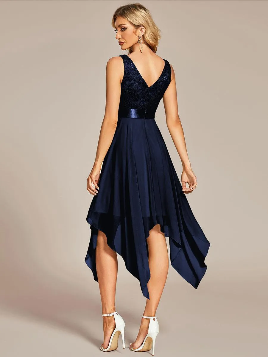 Robe pour mariage irrégulière en mousseline de soie