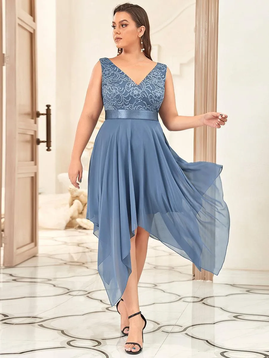 Robe pour mariage irrégulière en mousseline de soie