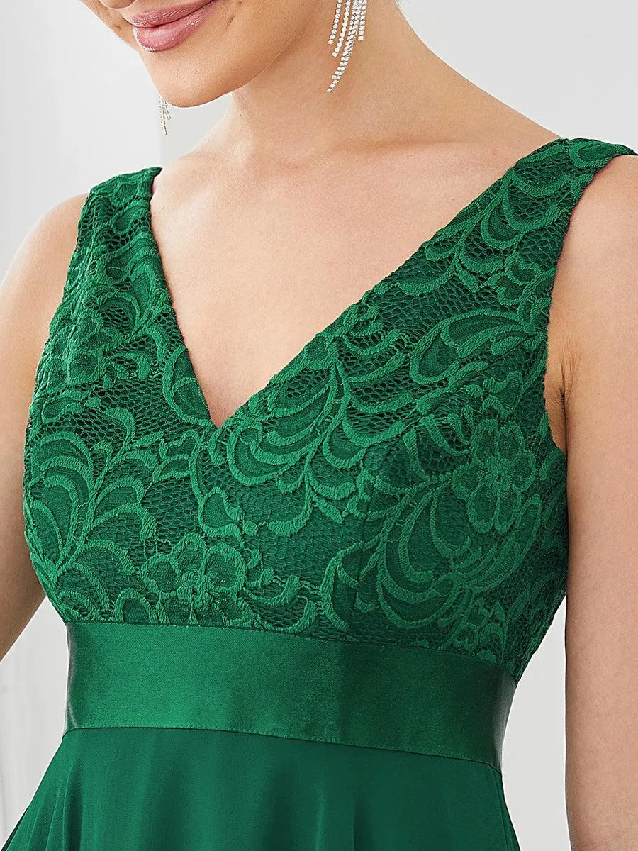 Robe pour mariage irrégulière en mousseline de soie