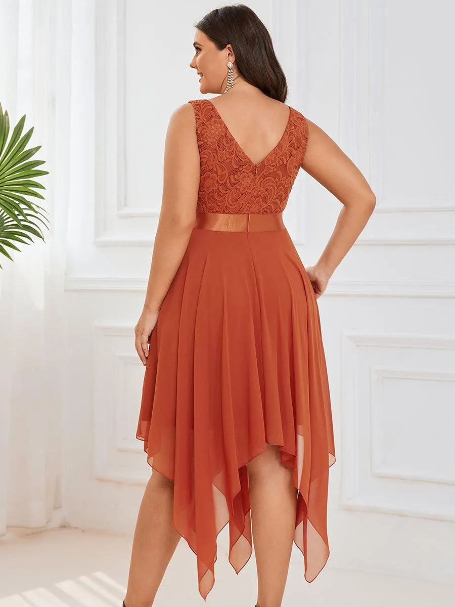Robe pour mariage irrégulière en mousseline de soie