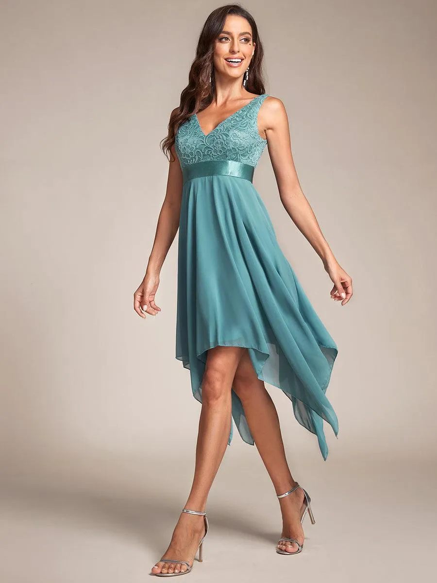 Robe pour mariage irrégulière en mousseline de soie