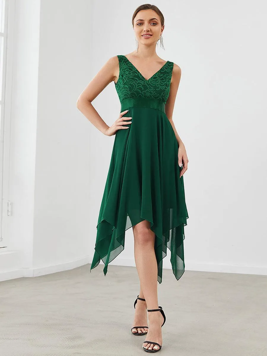 Robe pour mariage irrégulière en mousseline de soie