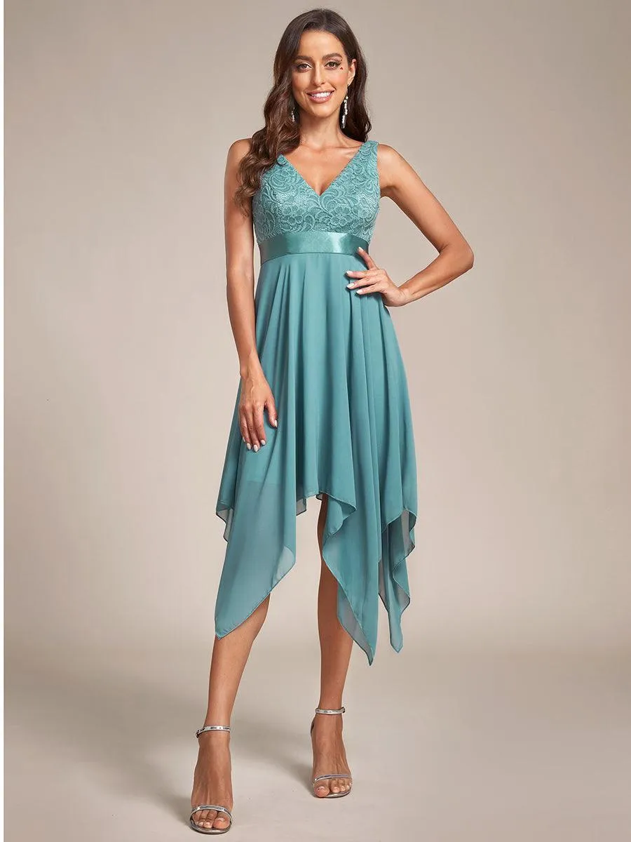Robe pour mariage irrégulière en mousseline de soie