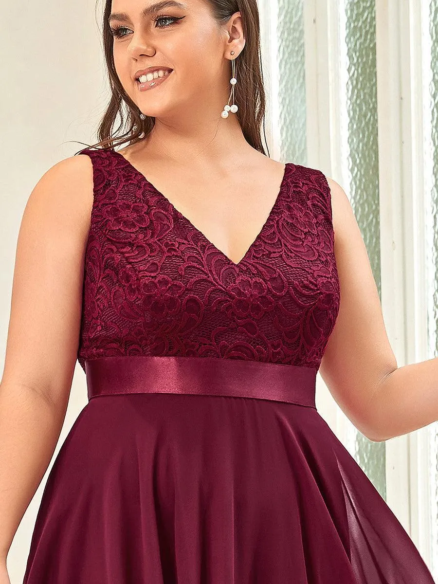 Robe pour mariage irrégulière en mousseline de soie