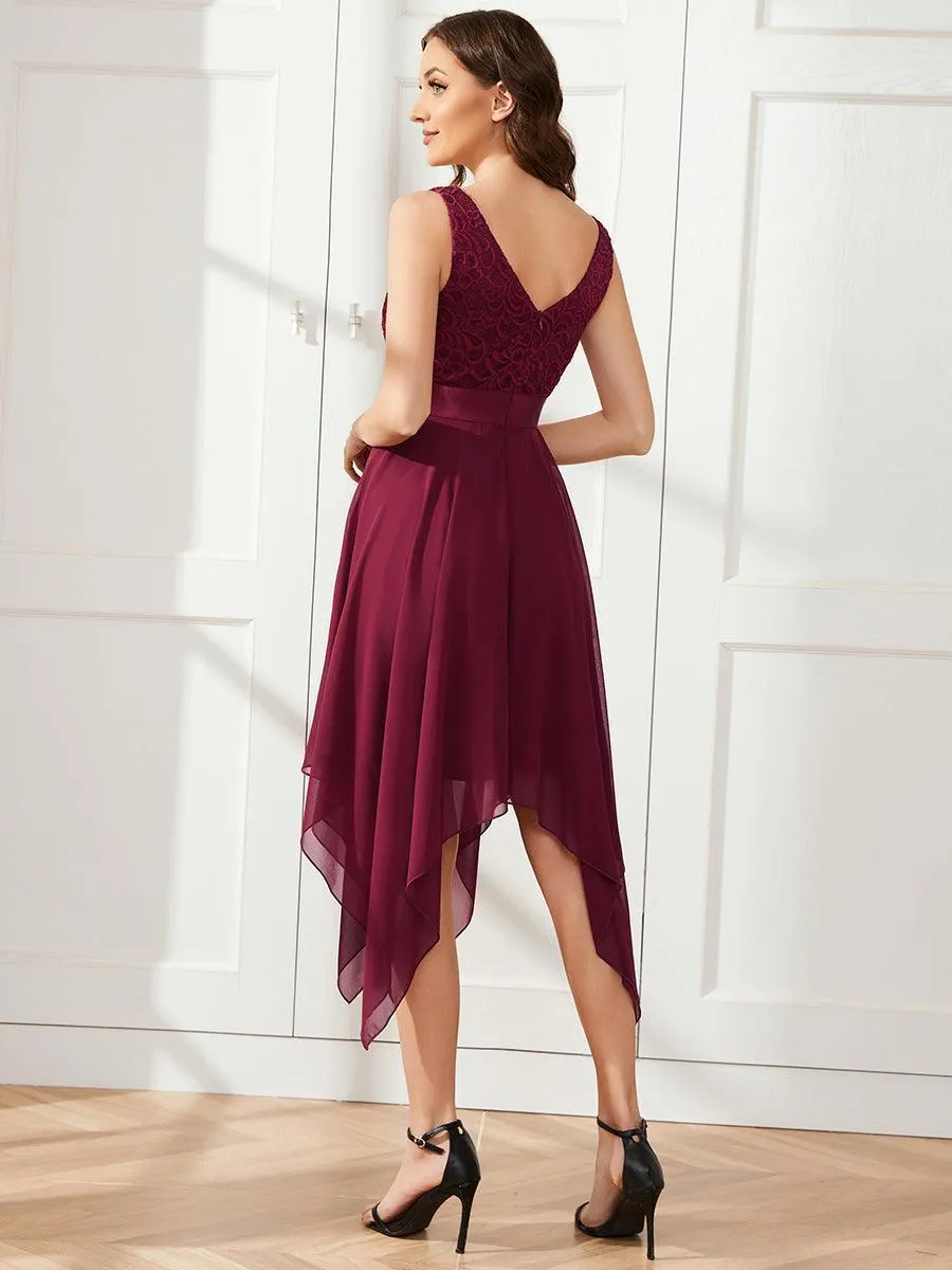 Robe pour mariage irrégulière en mousseline de soie