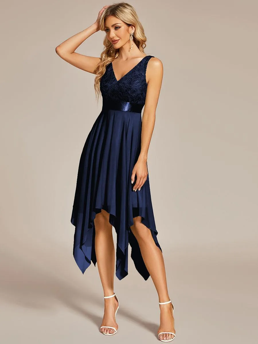 Robe pour mariage irrégulière en mousseline de soie