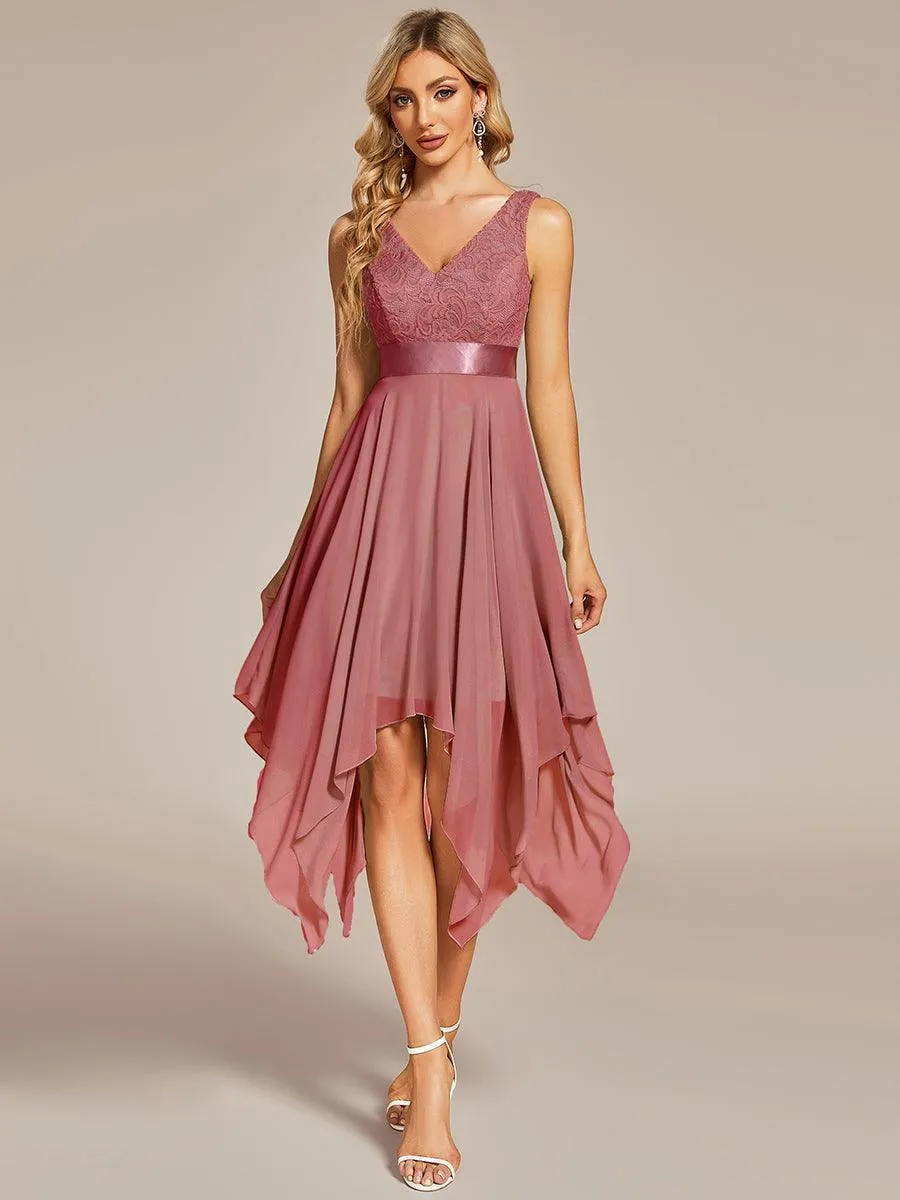 Robe pour mariage irrégulière en mousseline de soie