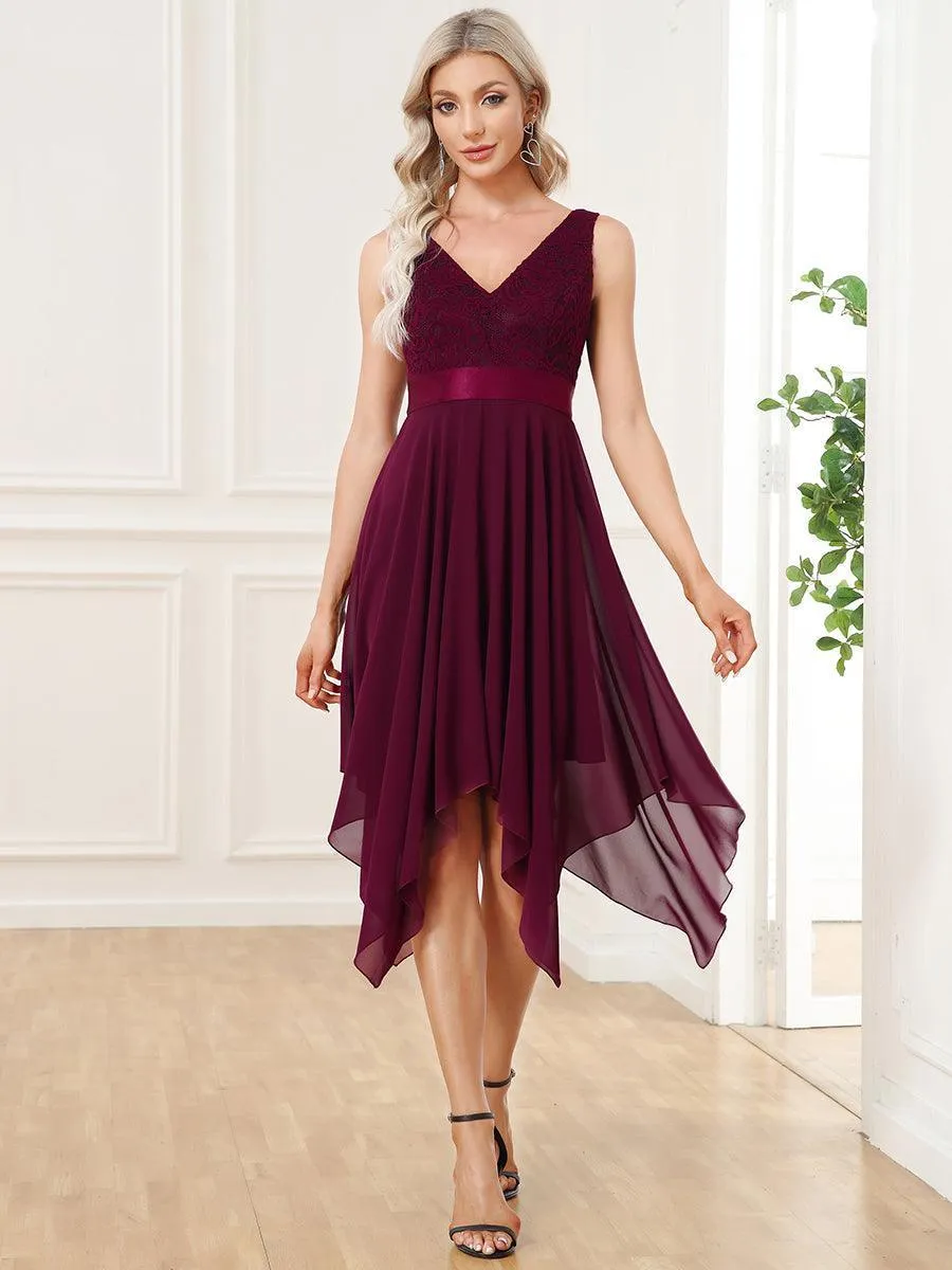 Robe pour mariage irrégulière en mousseline de soie