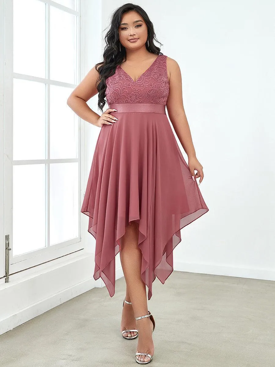 Robe pour mariage irrégulière en mousseline de soie