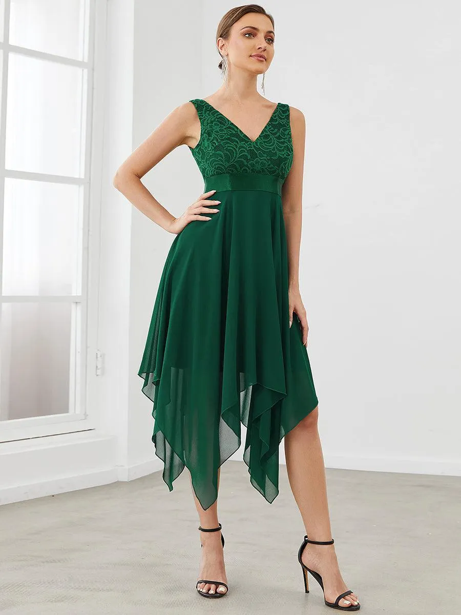 Robe pour mariage irrégulière en mousseline de soie