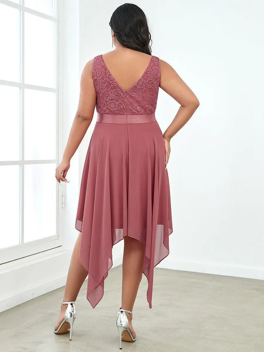 Robe pour mariage irrégulière en mousseline de soie