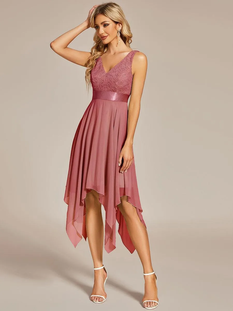 Robe pour mariage irrégulière en mousseline de soie