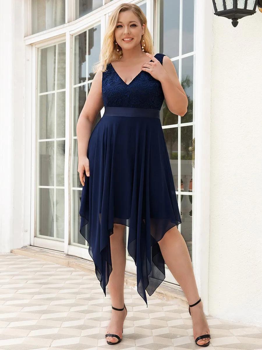 Robe pour mariage irrégulière en mousseline de soie