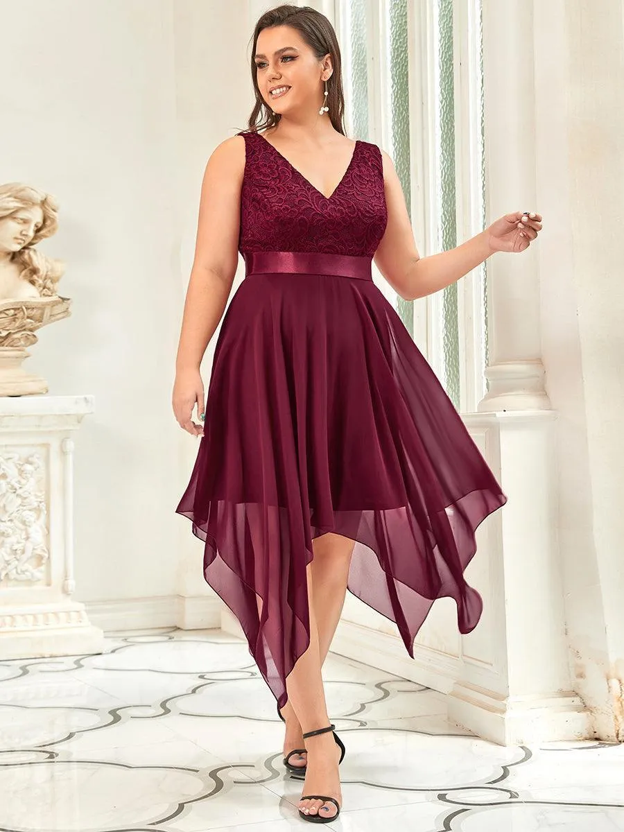 Robe pour mariage irrégulière en mousseline de soie