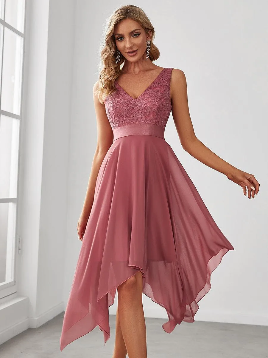 Robe pour mariage irrégulière en mousseline de soie