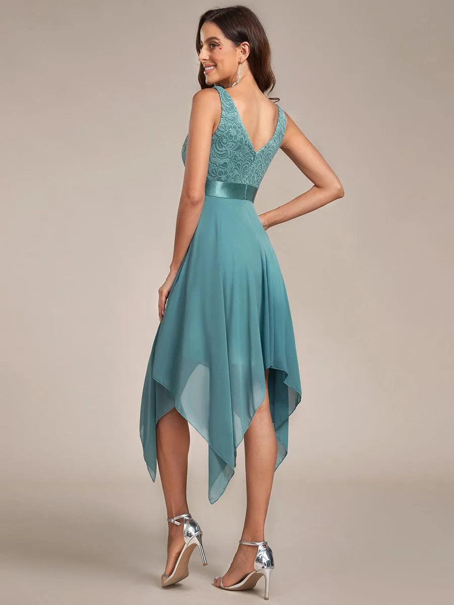 Robe pour mariage irrégulière en mousseline de soie