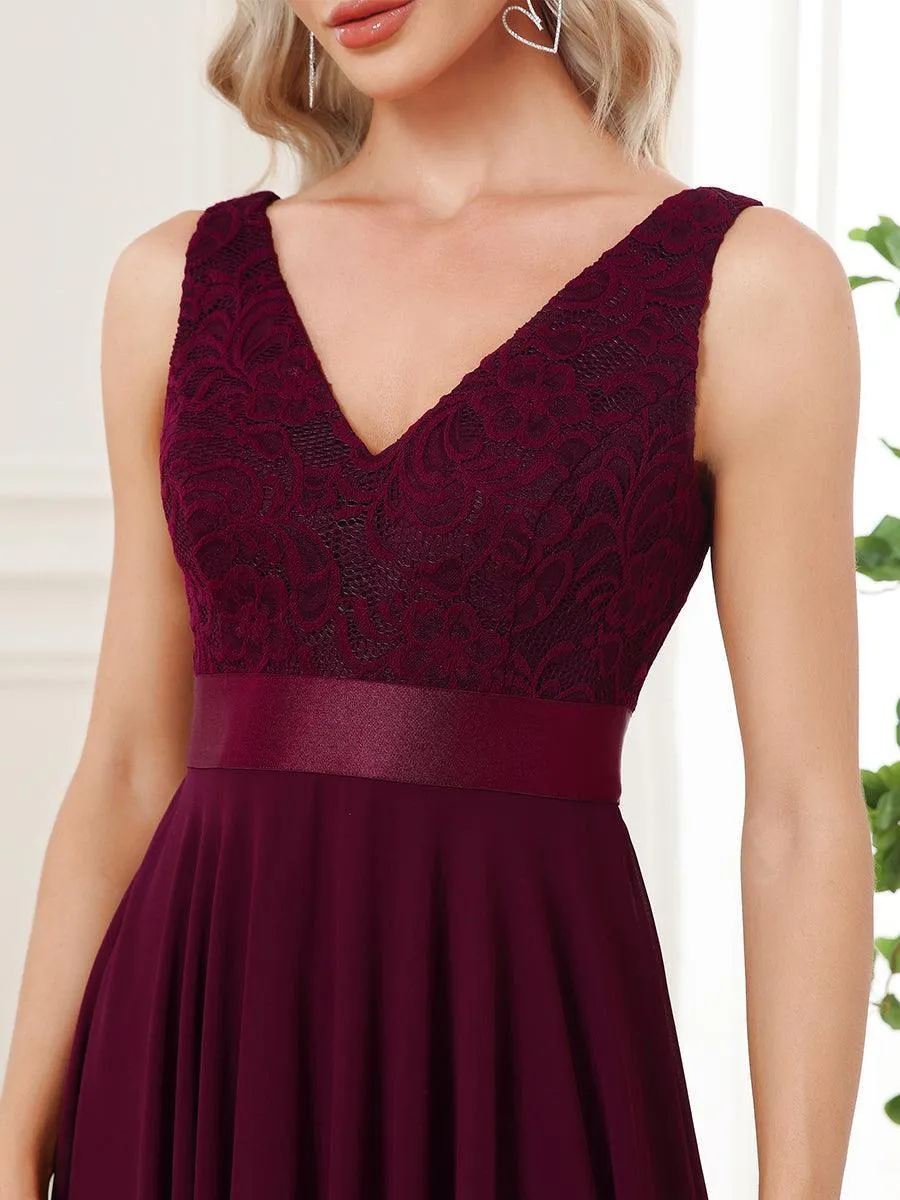 Robe pour mariage irrégulière en mousseline de soie