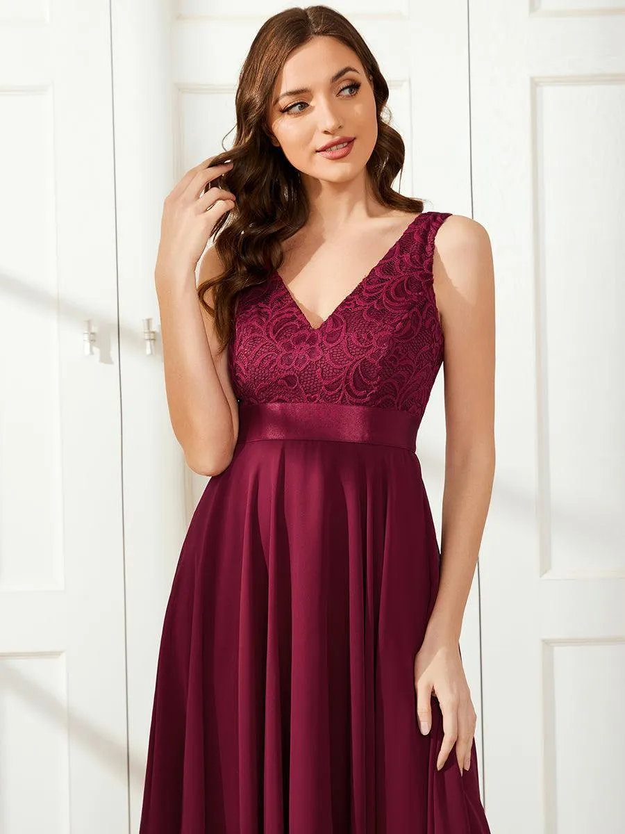 Robe pour mariage irrégulière en mousseline de soie