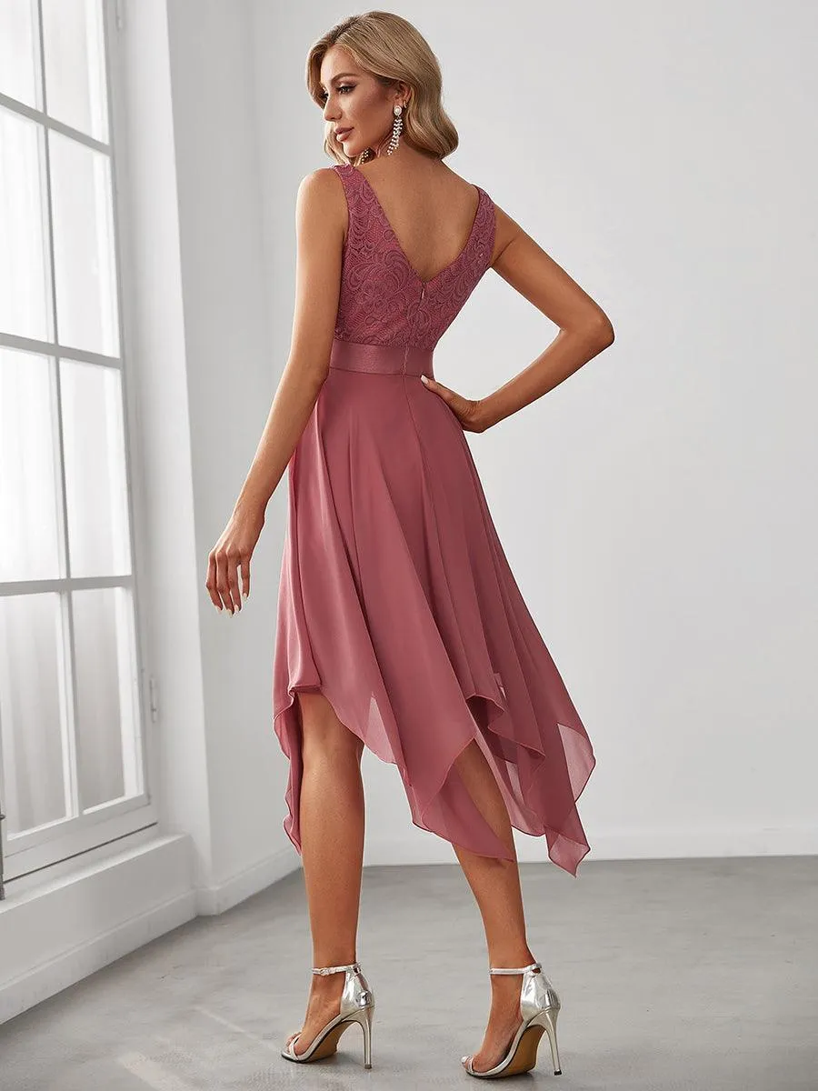Robe pour mariage irrégulière en mousseline de soie