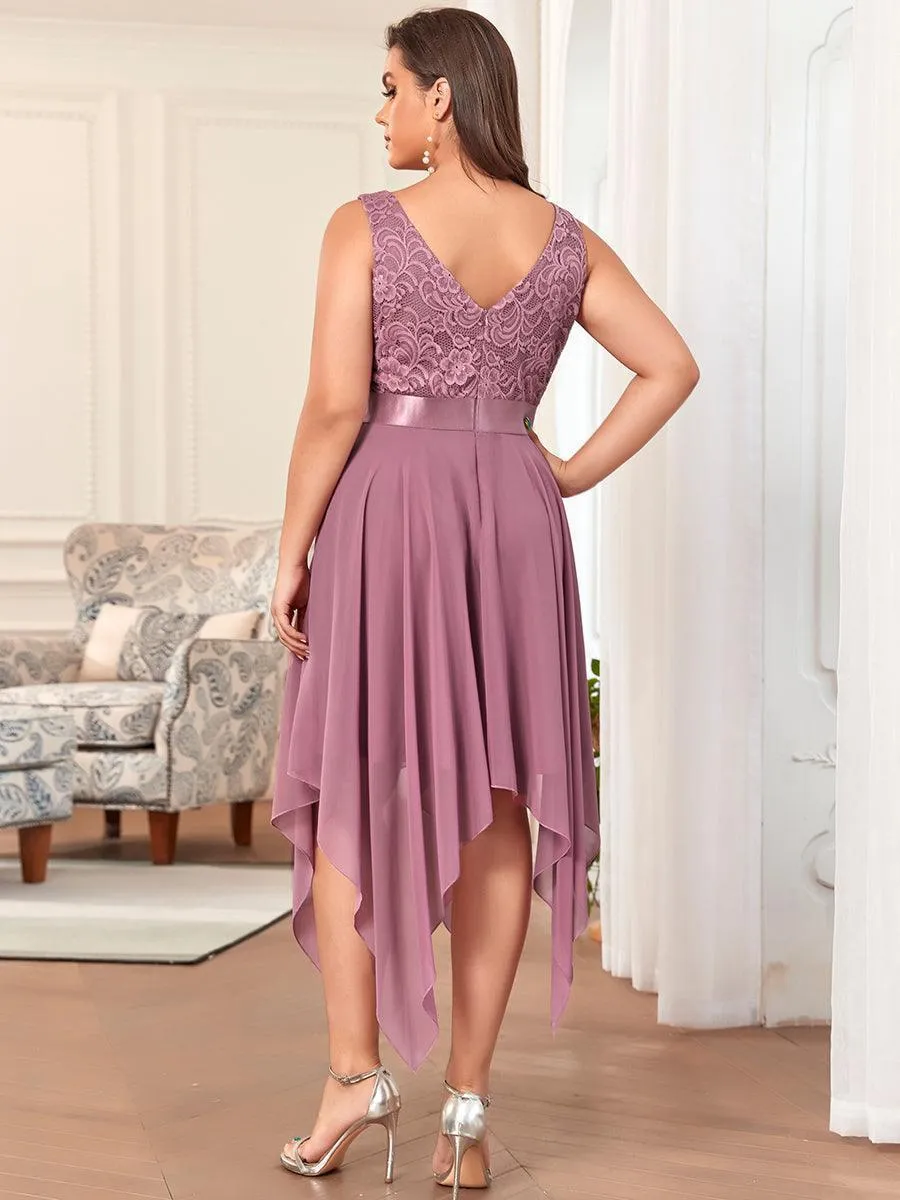 Robe pour mariage irrégulière en mousseline de soie
