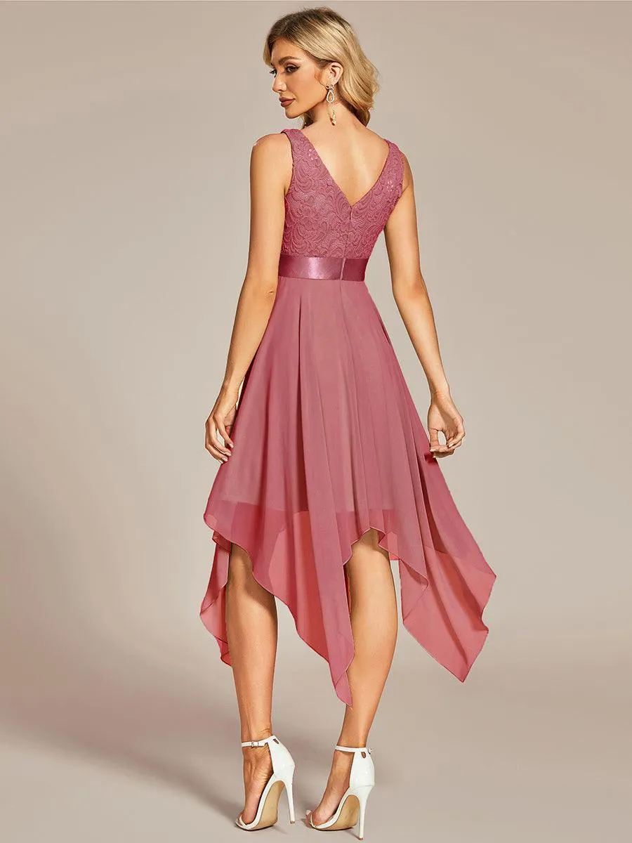 Robe pour mariage irrégulière en mousseline de soie