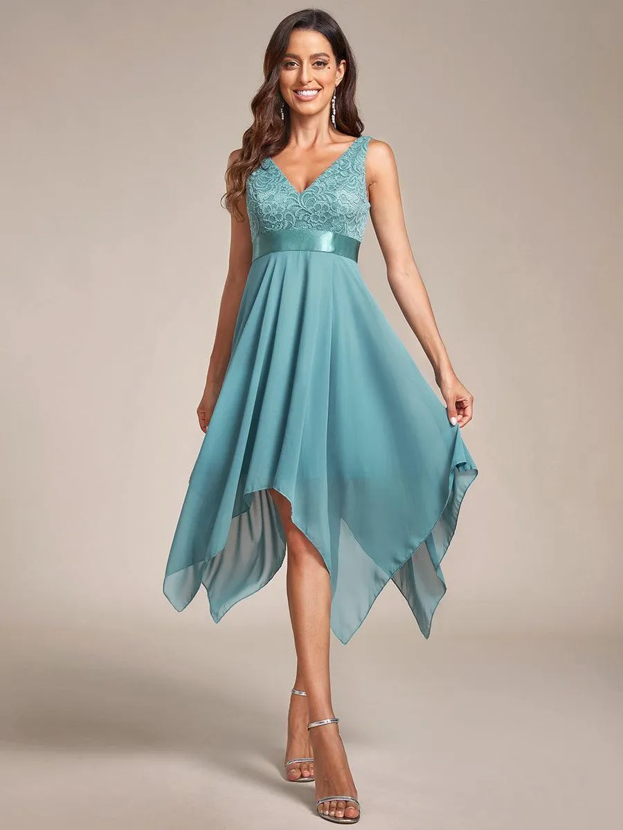 Robe pour mariage irrégulière en mousseline de soie