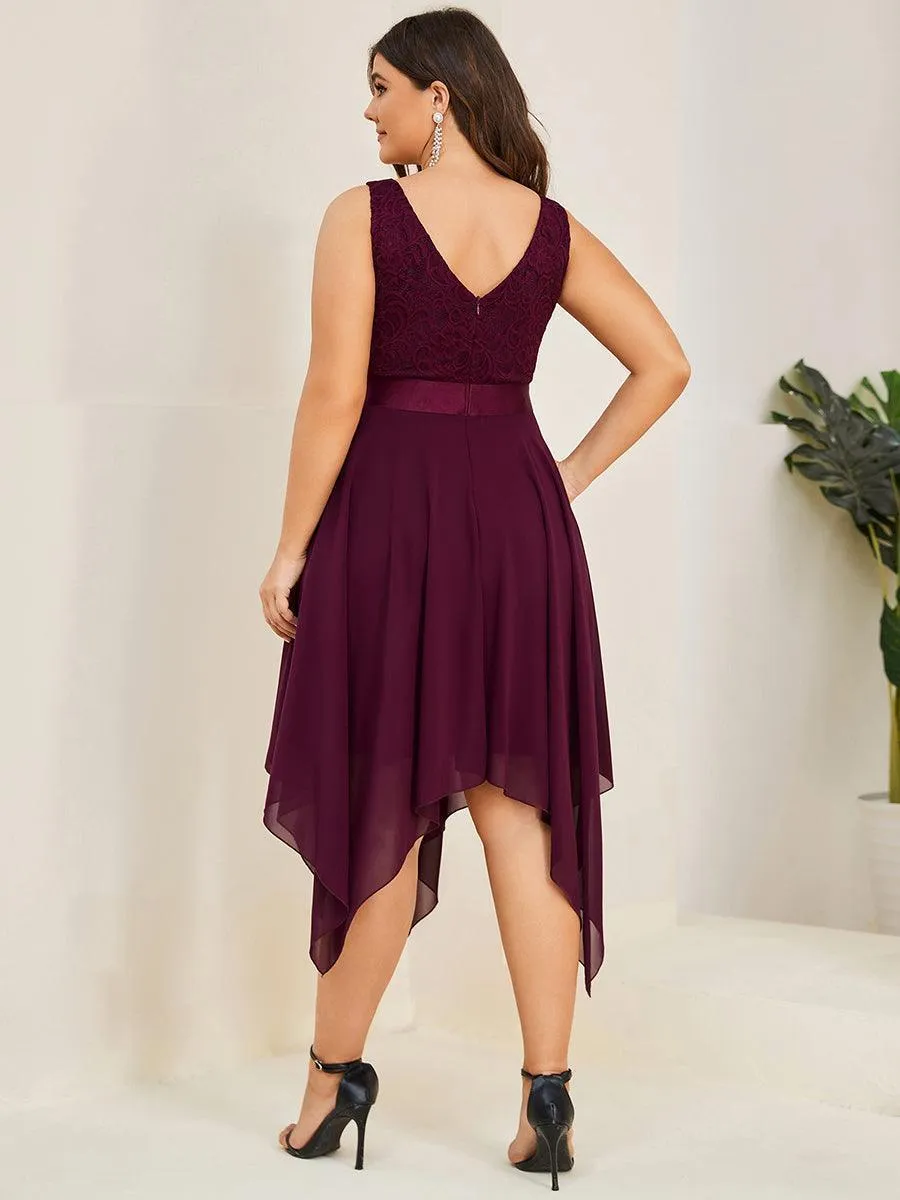 Robe pour mariage irrégulière en mousseline de soie