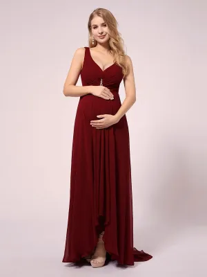 Robes De Maternité De Soirée En Mousseline De Soie à Col En V(Vente finale)